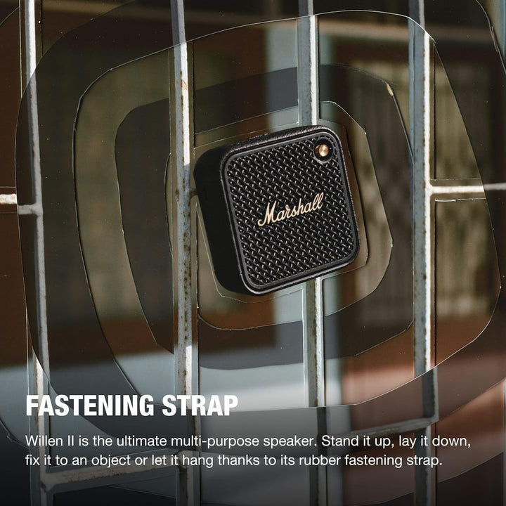 Marshall Willen II Difuzor Bluetooth, fără fir, peste 17+ ore de redare, IP67 rezistent la apă - negru și alamă