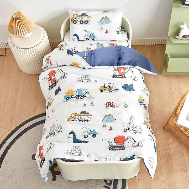 Kinderbettwäsche 135X200 Bettwäsche Für Kinder Jungen Mit Astronaut Und Rakete Muster 100% Baumwolle 80X80Cm Kissenbezug Mit Reißverschluss 2 Teilig Blau