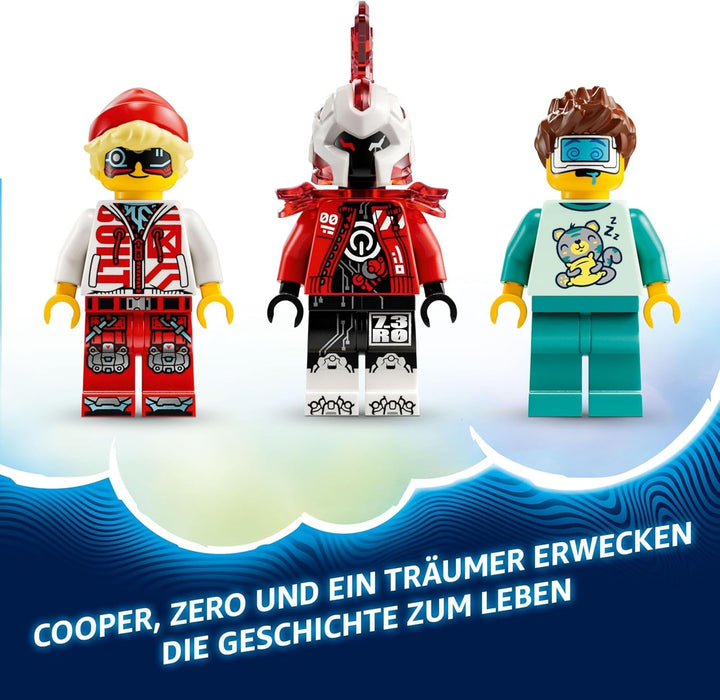 LEGO Dreamzzz Cooper's Tiger Mech și Zero'S Hot Rod Car, mașină de jucărie pentru copii, cadou pentru băieți și fete de la 9 ani, set de joacă 2 în 1 cu Mech și minifigurine 71497