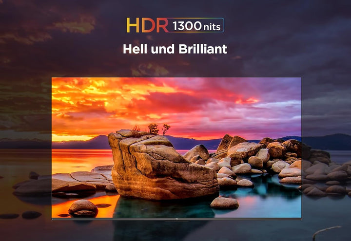 TCL 50QM8B Fernseher Miniled 50 Zoll, QLED, 144Hz, 4K HDR Premium 1250Nits, Google TV, Dolby Atmos, Onkyo, Game Master Pro 2.0