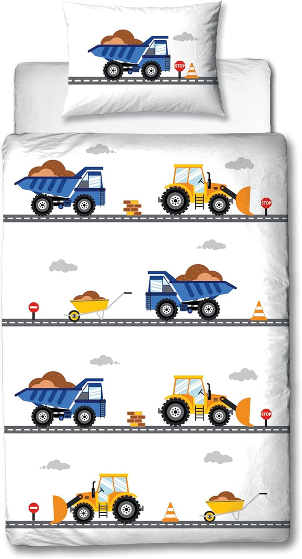 TRAUMHELDEN Babybettwäsche 135X100 Flanell/Biber - 1 Kissenbezug 40X60 + 1 Bettbezug 100X135 Cm - Hochwertige Jungen-Bettwäsche (Baumwolle Flanell/Biber, 100 X 135 + 40 X 60)
