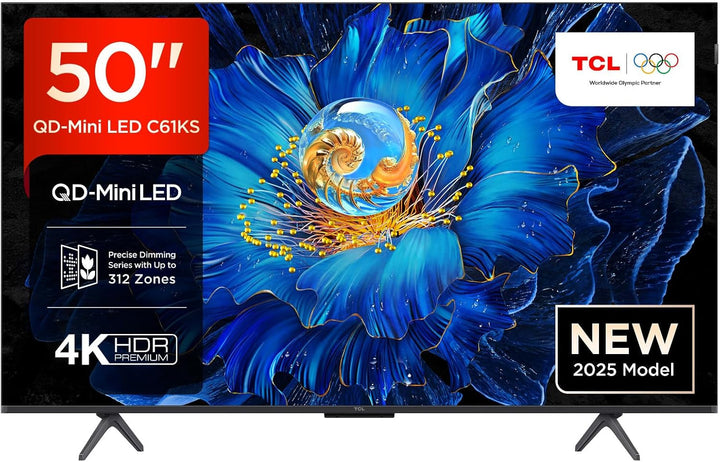 TCL 50QM8B Fernseher Miniled 50 Zoll, QLED, 144Hz, 4K HDR Premium 1250Nits, Google TV, Dolby Atmos, Onkyo, Game Master Pro 2.0