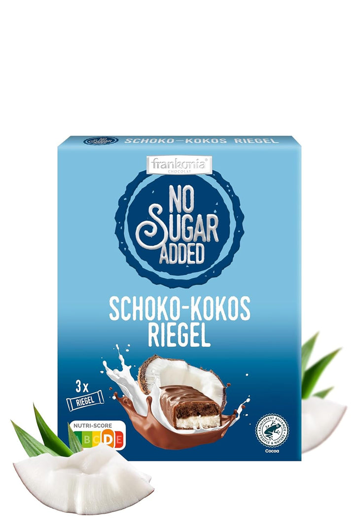 Frankonia, ciocolata fara zahar adaugat, batoane ciocolată - nucă de cocos, 100 g (3x33 g)