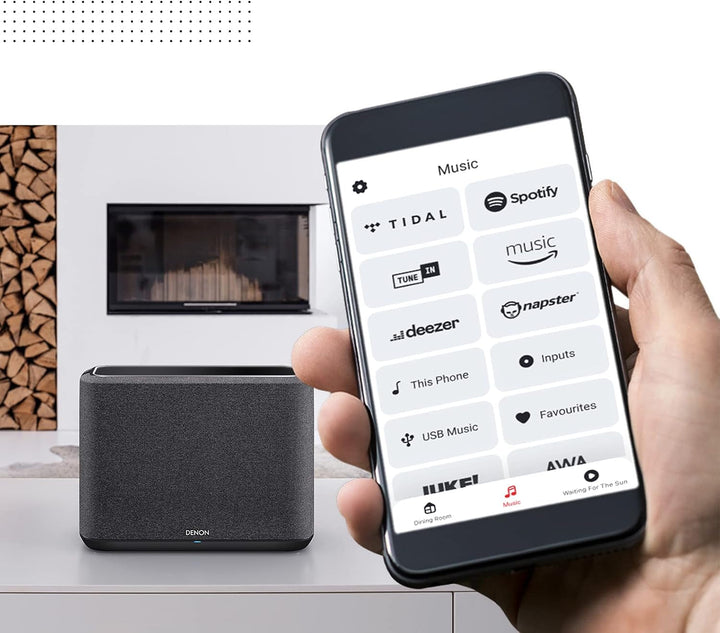 Denon Home 150 difuzor multiroom, difuzor hi-fi cu HEOS Built-In, Alexa integrat, WLAN, Bluetooth, USB, Airplay 2, Hi-Res Audio, negru