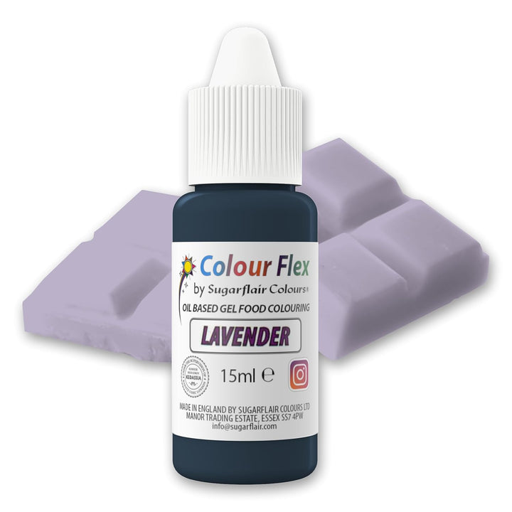 Sugarflair Colourflex Lebensmittelfarbe Auf Ölbasis Lavender, Flüssige Lebensmittel Farbe Hochkonzentriert, Food Coloring Für Buttercreme, Schokolade, Teige, Fondant, Zuckerguss Und Mehr - 15 Ml